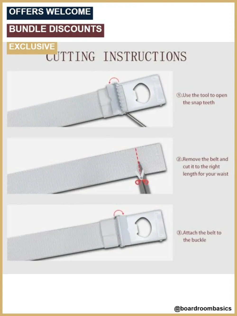 Stretch Canvas Belt Adjustable No-Hole Metal Buckle Bottle Opener